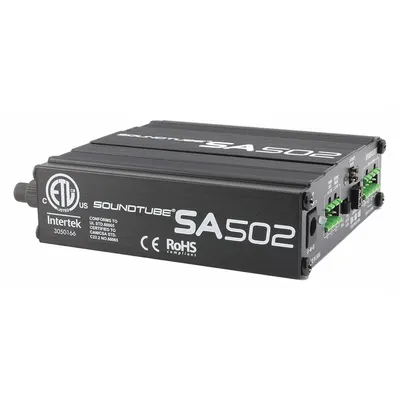 SOUNDTUBE SA502 Audio Amplifier with Auxiliary Input and Euroblock Output - Audio Amplifiers