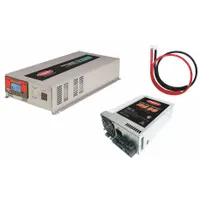 This multi-unit inverter with integrated battery charger converts 10.5 to 15V DC input to 120V AC pure sine wave output, with a peak power of 5000 W. The charger accepts 105 to 130V AC input and outputs 13.2V to 14.4V DC. Suitable for mobile, marine, and backup power systems requiring clean AC power and battery charging