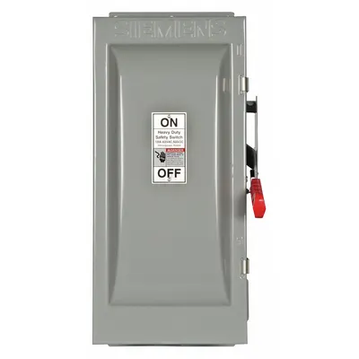 Siemens Safety Switch: Fusible, 100 A, Three Phase, 600V AC, Galvanized Steel - Fusible Safety Switches