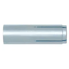 Drop-in anchor for fastening into solid concrete or masonry. 3/4 in diameter, 3 3/16 in overall length, with 3/4-10 coarse thread. Supplied as a plain, 10-pack.