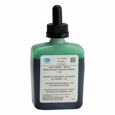 HACH Methyl Purple Indicator Solution: 100 mL Volume, 57-55-6, Solution, 2193432 - Additional Calibration Solutions & Standards