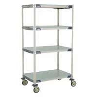 METRO Utility Cart: 38 in x 26 in, 67 in Overall Ht, 4 Shelves, Antimicrobial/Corrosion-Resistant (MPN X536EFX3)