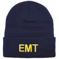 HEROS PRIDE EMT Hat: Universal, Navy with Gold Lettering, Acrylic Knit (MPN 6858)
