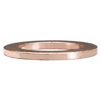 SUR&R Brake Line Washer: Brake Line Washer, Copper, 15 21/32 in Outside Dia, 10 Pieces - Hydraulic Brake Line Accessories