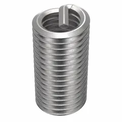 Screw-locking tanged helical insert for repairing or reinforcing threads in metal substrates. Made of 18-8 stainless steel with a tensile strength of 200,000 to 250,000 psi. Requires a 10.5mm drill bit and M10-1.50 STI tap. Right-hand thread, coarse thread, plain finish. Pack of 100.