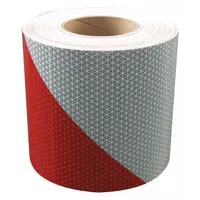 Reflective Tape: Commercial Vehicles/Rail Gate Arms, Red/White Diagonal LH, 3 in Wd, 50 yd Lg (MPN 18848)