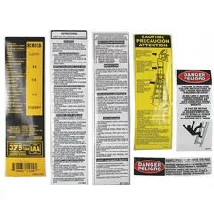 Replacement label kit for Louisville Ladder brand ladders. Fits manufacturer model number DXL3410-10. Used to replace worn or missing labels for safety compliance and equipment identification.