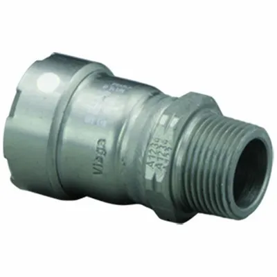 VIEGA MEGAPRESS 2 in Carbon Steel Press-fit x MNPT Adapter Fitting, MPN 84270 - Steel Press Pipe Fittings