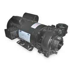 This straight centrifugal pump is powered by a 3 hp motor with a TEFC enclosure, operating on 230V AC. It delivers a maximum head of 74 ft and features a 2-inch intake with a 1-1/2-inch discharge. Suitable for water transfer, irrigation, and industrial fluid handling applications.