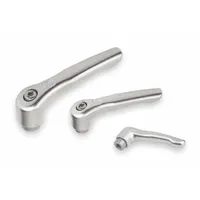 This corrosion-resistant teardrop-style adjustable handle features a threaded hole for secure mounting. It has an M6 thread with a 12 mm thread length and an overall length of 65 mm. Suitable for use in industrial machinery and equipment where an adjustable grip is required