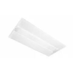 This LED flat panel retrofit kit replaces (4) lamp T8 fixtures in 2x4 ft troffers. It delivers 3950 lumens at 30W with selectable color temperatures of 3500K, 4000K, or 5000K. Operates on 120/277V AC and is dimmable via 0-10V control. Suitable for upgrading existing fluorescent troffers in commercial and institutional settings.