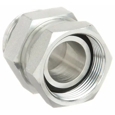 AEROQUIP Hydraulic Hose Adapter: 1 1/4 in x 1 1/4 in Fitting Size, Female x Male - NPSM-to-ORB Steel Hydraulic Hose Adapters