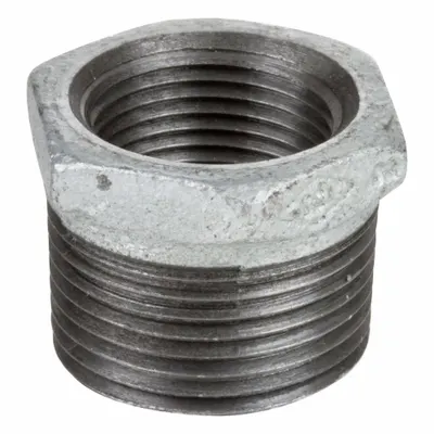 USA INDUSTRIALS Metal Pipe Straight: Straight, 150 psi, 2 in x 1 in - Low-Pressure Threaded Pipe Fittings with Thread Sealant