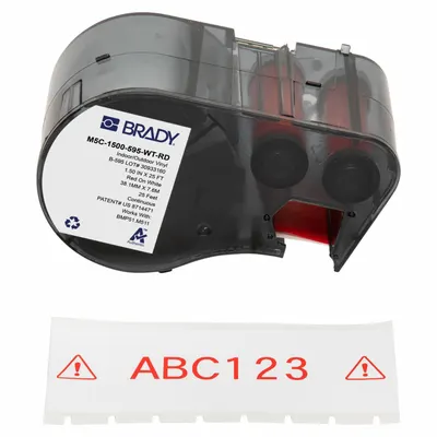 BRADY M5C-1500-595-WT-RD Thermal Transfer Continuous Label Roll Cartridge - Brady Thermal Transfer Continuous Label Roll Cartridges