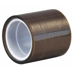 This PTFE film tape with silicone adhesive provides a low-friction, non-stick surface. It is used for release liners, chute and hopper linings, and heat-sealing applications in industrial packaging and material handling equipment.