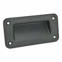 JW WINCO Recessed Pull Handle: Unthreaded Holes, Zinc, Black, Tray, 6.1 in Overall Lg, Rectangular (MPN 7330-155-A-1-SW)