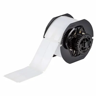 BRADY Flag Label: Rectangle, 3 in x 1 in, Polyester, White ( Gloss) - Brady P-Style Flag Precut Label Rolls