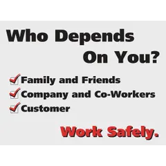 This 17 in x 22 in nominal sign size poster is printed in English with a clear film laminate protective coating. It is designed for use in industrial workplaces to communicate safety responsibilities. The poster does not include a frame and does not support writing on the surface.