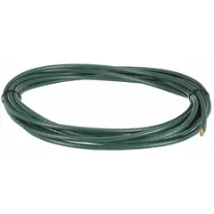 This CHAINFLEX CF5 series control cable is designed for continuous flexing applications in automated machinery and cable carriers. It features 5 conductors of 18 AWG copper wire with black and white number coding, includes a ground conductor, and has a PVC jacket that resists oil and grease. Rated at 600 V and CE certified, it offers minimum bend radius factors of 4 x OD for fixed installation, 5 x OD for flexible use, and 6.8 x OD for e-chain applications.
