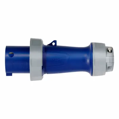 LEVITON Pin and Sleeve Plug: Blue, 250V AC, Single Phase, 60 A, 2 Pole, 3 Wire - Washdown-Rated Plugs
