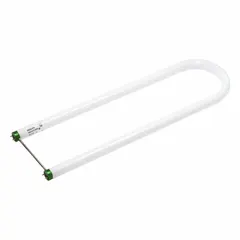 This PHILIPS T8 U-bend fluorescent lamp features a Medium Bi-Pin (G13) base, 31 W power, and 3500K color temperature. With a 1 5/8 in leg spacing, it is suited for commercial and industrial fixtures requiring compact, space-saving lighting. Not shatter-resistant.