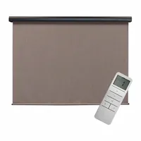 KEYSTONE FABRICS Sun Shade: Dark Brown/Light Brown, 7 ft Valence Wd, Motor with Remote Control (MPN UP80.78.55)