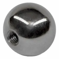 Steel ball knob with a threaded hole for manual adjustment and positioning on machinery, valves, and industrial equipment. Features a 1.38 in diameter, 1/4"-20 thread, and 0.63 in thread length