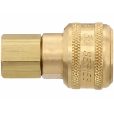 PARKER Quick Connect Hose Coupling: 1/4 in Body Size, 1/4 in Hose Fitting Size - Industrial Interchange Brass Quick-Connect Air Coupling Bodies