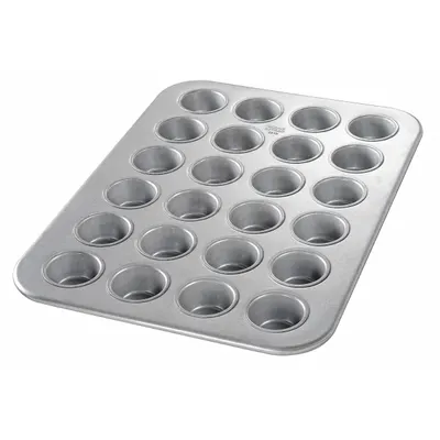 CHICAGO METALLIC 24-Cup Mini Muffin Pan, Aluminized Steel, 12-7/8 in Wide - Cupcake & Muffin Pans