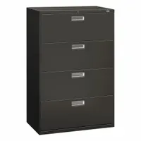 HON Lateral File Cabinet with Drawer: Charcoal, 4 Drawers, 52 1/2 in Overall Ht, 18 in Overall Dp (MPN H684.L.S)