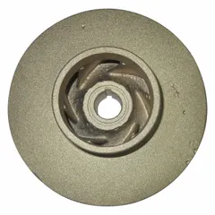 This closed-design impeller is made of bronze and intended for use in straight centrifugal pumps. It is compatible with Dayton pump model 55JJ54A. Typical applications include fluid handling in industrial water circulation and light chemical transfer systems.