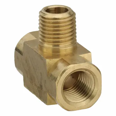 PARKER Metal Pipe Tee: Tee, 1/4 in x 1/4 in x 1/4 in, 1,000 psi, 2 17/64 in Lg - Threaded High-Pressure Pipe Fittings