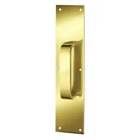ROCKWOOD Door Pull Plate: 4 in Wd, 16 in Ht, Brass (MPN 122 X 70C.3)