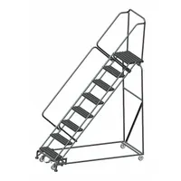 BALLYMORE Rolling Ladder: 6.7 ft Platform Ht, Assembled, Steel, Wt-Actuated Auto-Lock, Serrated (MPN WA-SW083214GSU)