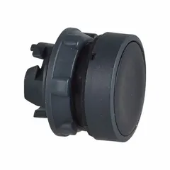 Flush-mount push-button operator from the XB5 series with maintained action. Non-metallic black push button material. 22 mm mounting size. Suitable for industrial control panels and automation systems where a flush, maintained operator is required.