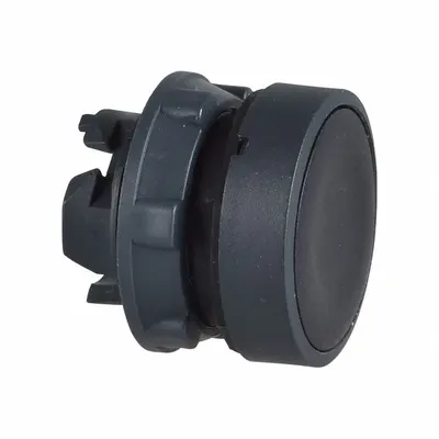 SCHNEIDER Flush Push Button: Black, 22 mm Mounting Size, Non-Metallic - Flush-Mount & Recessed Push-Button Operators