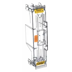 Non-indicating fuse block cover rated for 250 V AC and 61 A to 100 A. Designed for H/RK1/RK5 fuse classes and compatible with BUSSMANN HM fuse series. Provides protective enclosure for fuse blocks in electrical panels.