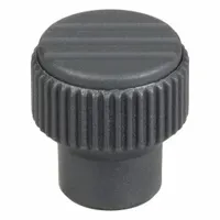 Hand Knob: Knurled, Plastic w/ SS Thread, 1/4"-20 Thread, 10 mm Thread Lg, 21 mm Dia, Gray (MPN K0247.01A2)