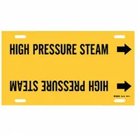 Pipe Marker: High Pressure Steam, Yellow, Black, Fits 10 to 15 in Pipe O.D., 1 Pipe Markers (MPN 4077-H)