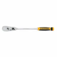 GEARWRENCH Hand Ratchet: Pear, Reversible, 17 in Overall Lg, Full Polish Chrome, 4° Min Arc Swing (MPN 81371T)