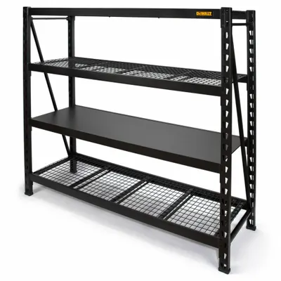 DEWALT Bulk Storage Rack: Standalone, Medium-Duty, 77 in x 24 in x 72 in, Wood - Medium-Duty Lock-Beam Wire Decking Bulk Racks