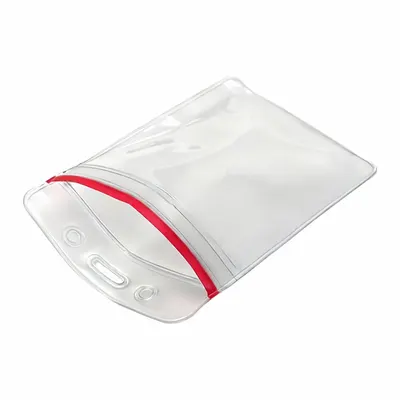 SICURIX Badge Holder: Pouch, Vertical, 2 7/8 in Badge Pouch Wd, 3 15/16 in Badge Pouch Ht - Sleeves & Holders for Badges