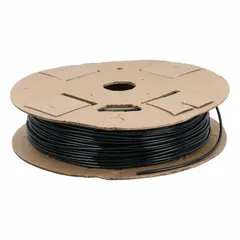 Black polyurethane tubing with 1/8 in ID and 1/4 in OD, supplied in a 500 ft length. Hardness Shore A 90 to 95, maximum operating pressure 250 psi at 180°F. Suitable for pneumatic and fluid transfer in industrial automation, robotics, and machine building.
