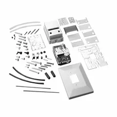 Single temperature retrofit kit for replacing Robertshaw thermostats. Direct thermostat action, vertical mounting, white cover. Supports 2-pipe, high-volume air flow output. Suitable for upgrading HVAC controls in commercial buildings.