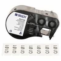 Combined Label and Ribbon Cartridge: 1/2 in x 1 in, 1 in, Metalized Polyester, Black on Gray (MPN M4-47-428)