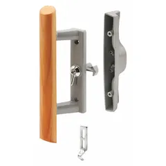 Recessed handle for sliding doors, designed to provide a flush-mount locking solution. Suitable for applications where space efficiency and secure door control are required, such as in industrial or commercial settings. Measures 9 inches in height and 2 inches in width.