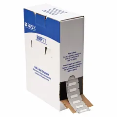 White matte polyolefin sleeve label roll, 1 in x 11/32 in, for 10 AWG to 16 AWG wire gauge. Compatible with M710 printer series. Used for on-demand wire and cable identification in industrial marking applications.