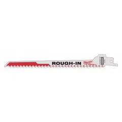 Set of five reciprocating saw blades for wood-cutting and pruning. Each blade measures 7-3/8 in length and 0.2 in thickness, with 4 teeth per inch. Tapered blade geometry reduces binding during plunge cuts. Suitable for cutting lumber and tree limbs.