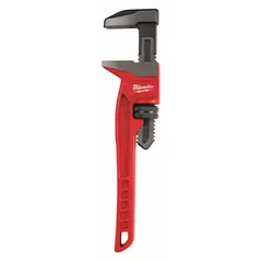This cast iron monkey wrench has a 12 in overall length and a 2-5/8 in jaw capacity. The smooth jaw surface helps prevent marring on finished surfaces. Its ergonomic design provides a comfortable grip for turning and holding pipes, fittings, and nuts in plumbing and mechanical maintenance tasks.