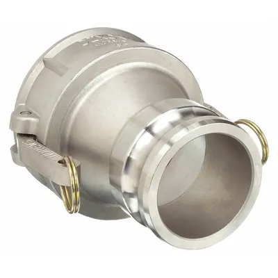 DIXON VALVE & COUPLING Cam and Groove Adapter: 100 psi Max. Working Pressure @ 70 F, 6 3/8 in Overall Lg - Type DA Stainless Steel Cam & Groove Fittings